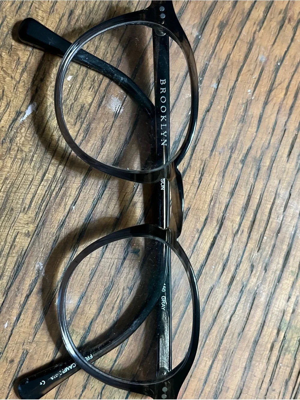Women's Round Acetate Glasses in Smoke Gray